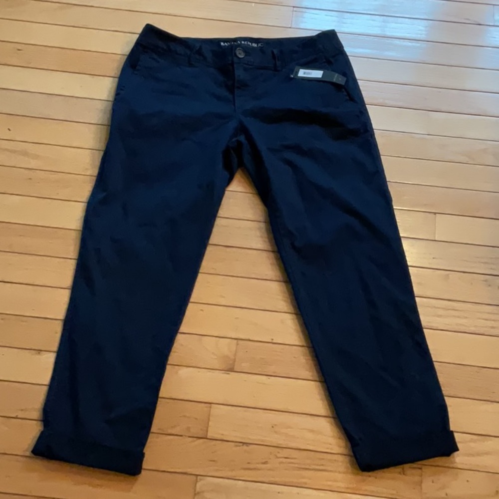 Banana Republic navy blue City Chinos women’s pants size 4 ankle length NWT